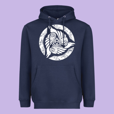 Celtic Trinity Knot Crow Spiritual Mandala Heavyweight Hoodie Designed By Artisfamous
