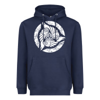 Navy celtic trinity knot crow spiritual mandala Heavyweight Hoodie - artisFamous