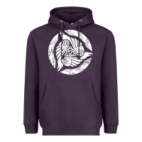 Plum celtic trinity knot crow spiritual mandala Heavyweight Hoodie - artisFamous