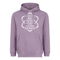 Lavender funny science geek universe is made of morons white Heavyweight Hoodie - artisFamous