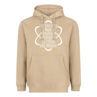 Mushroom funny science geek universe is made of morons white Heavyweight Hoodie - artisFamous