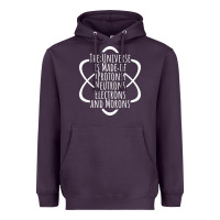 Funny Science Geek Universe Is Made Of Morons White Heavyweight Hoodie | Teevron