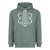 Sage funny science geek universe is made of morons white Heavyweight Hoodie - artisFamous