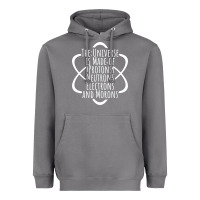 Storm funny science geek universe is made of morons white Heavyweight Hoodie - artisFamous