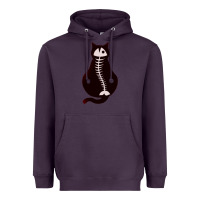 Plum Cat with Fish Bone Heavyweight Hoodie - artisFamous
