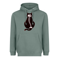 Sage Cat with Fish Bone Heavyweight Hoodie - artisFamous
