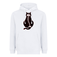 White Cat with Fish Bone Heavyweight Hoodie - artisFamous