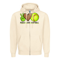 Sandshell peace love softball Zipper Hoodie - AdoDesignShop