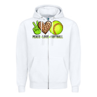 White peace love softball Zipper Hoodie - AdoDesignShop