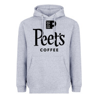 Heather Grey Coffee Art Heavyweight Hoodie - artisFamous