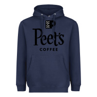 Navy Coffee Art Heavyweight Hoodie - artisFamous
