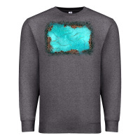 Charcoal Heather gemstone turquoise leopard background Premium Sweatshirt - JahusDesignShop