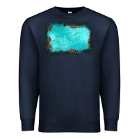 Navy gemstone turquoise leopard background Premium Sweatshirt - JahusDesignShop
