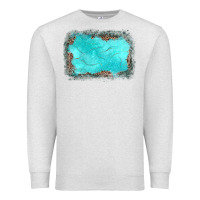 Oatmeal Heather gemstone turquoise leopard background Premium Sweatshirt - JahusDesignShop