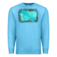 Ocean Blue gemstone turquoise leopard background Premium Sweatshirt - JahusDesignShop