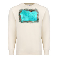 Sandshell gemstone turquoise leopard background Premium Sweatshirt - JahusDesignShop