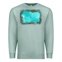 Seafoam gemstone turquoise leopard background Premium Sweatshirt - JahusDesignShop