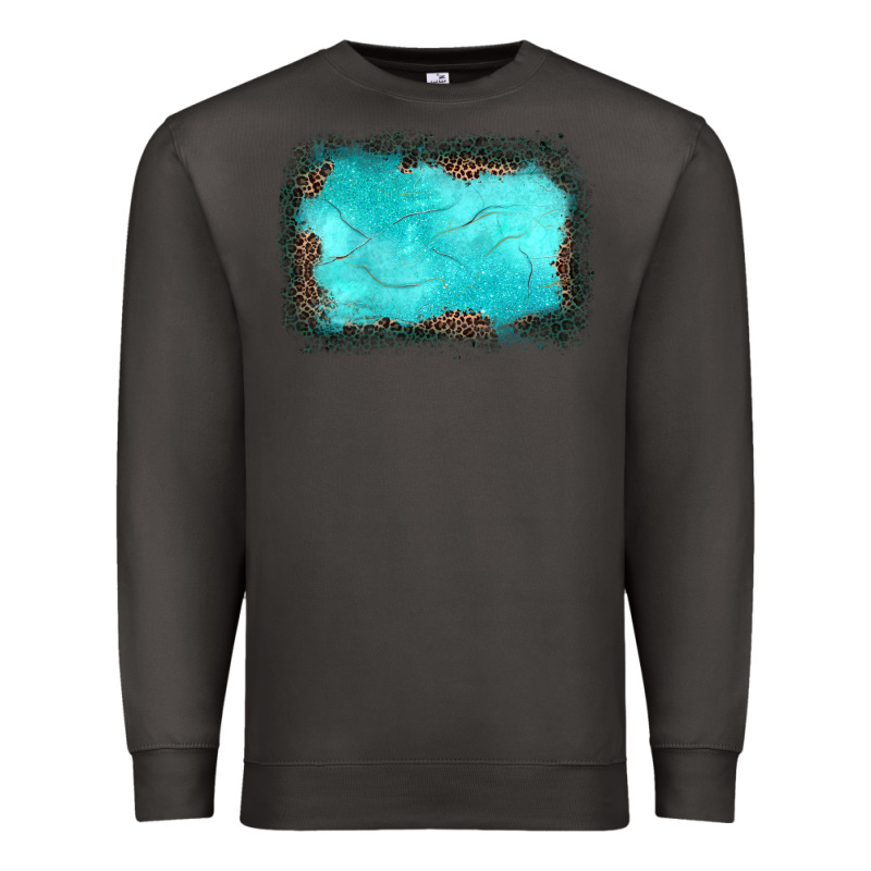 Gemstone Turquoise Leopard Background Premium Sweatshirt by JahusDesignShop | Teevron