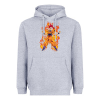 Heather Grey goku super sayan Heavyweight Hoodie - artisFamous