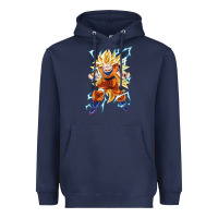 Navy super saiyan Heavyweight Hoodie - artisFamous