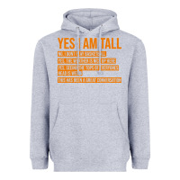 Heather Grey yes i am tall Heavyweight Hoodie - artisFamous