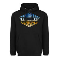 Black NIGHT RANGER Music Heavyweight Hoodie - artisFamous