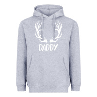 Heather Grey Daddy Deer Heavyweight Hoodie - artisFamous