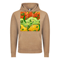 Vintage Coffee mexican sauce and jalapeno seamless pattern Vintage Hoodie - BundleAndBundleShop