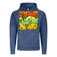 Vintage Denim mexican sauce and jalapeno seamless pattern Vintage Hoodie - BundleAndBundleShop