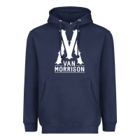 Navy Van Morrison Music Heavyweight Hoodie - artisFamous
