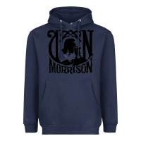 Navy Van Morrison Music Heavyweight Hoodie - artisFamous