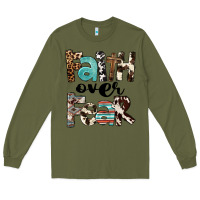 Army Green Faith Over Fear Long Sleeve Tee - FaDigitalArtStudio
