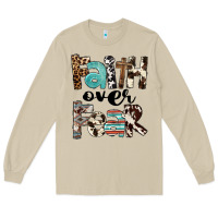 Mushroom Faith Over Fear Long Sleeve Tee - FaDigitalArtStudio