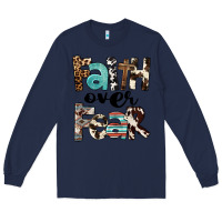 Navy Faith Over Fear Long Sleeve Tee - FaDigitalArtStudio