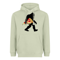 Matcha bigfoot carrying pizza Heavyweight Hoodie - artisFamous