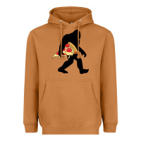 Meerkat bigfoot carrying pizza Heavyweight Hoodie - artisFamous