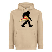 Mushroom bigfoot carrying pizza Heavyweight Hoodie - artisFamous