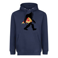 Navy bigfoot carrying pizza Heavyweight Hoodie - artisFamous