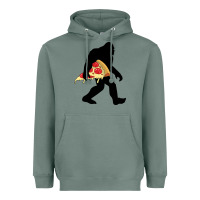Sage bigfoot carrying pizza Heavyweight Hoodie - artisFamous