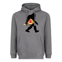 Storm bigfoot carrying pizza Heavyweight Hoodie - artisFamous