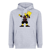 Heather Grey dabbing bart Heavyweight Hoodie - artisFamous