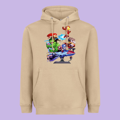 Superheroes Heavyweight Hoodie Designed By Artisfamous