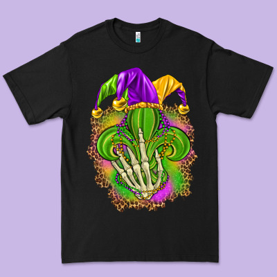 Mardi Gras With Skeleton Hand Premium Tee Designed By Howdyjamesfarm