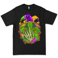 Black Mardi Gras with skeleton hand Premium Tee - HowdyJamesFarm