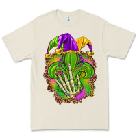 Bone Mardi Gras with skeleton hand Premium Tee - HowdyJamesFarm