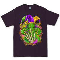 Plum Mardi Gras with skeleton hand Premium Tee - HowdyJamesFarm