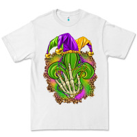 White Mardi Gras with skeleton hand Premium Tee - HowdyJamesFarm