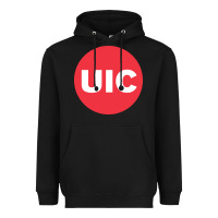 Black UIC College Heavyweight Hoodie - artisFamous