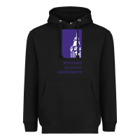 Black Western Illinois College Heavyweight Hoodie - artisFamous