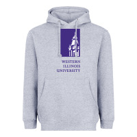 Heather Grey Western Illinois College Heavyweight Hoodie - artisFamous